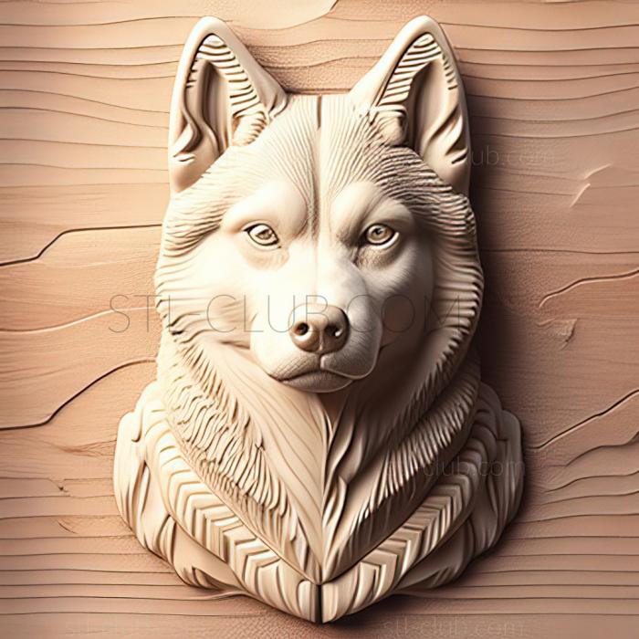 3D model st Siberian Husky dog (STL)